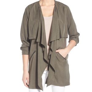 Trouve Drapey Open Front Jacket with zip pockets